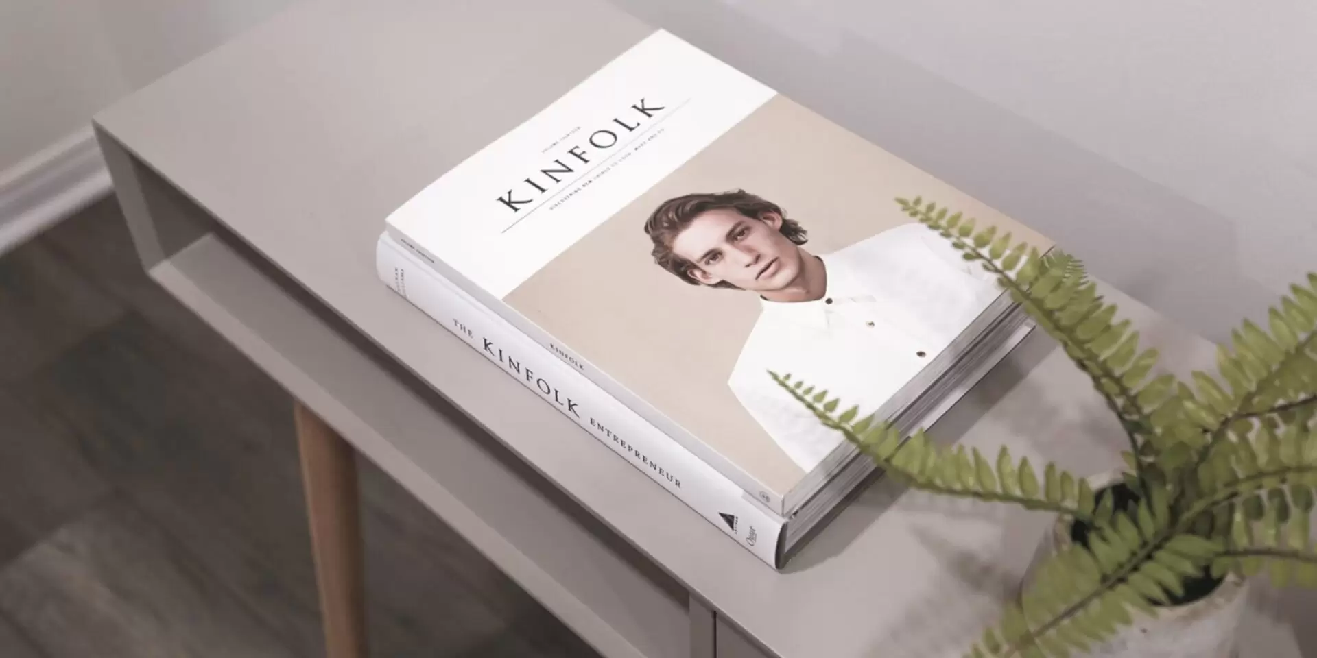 kinfolk on table with plant